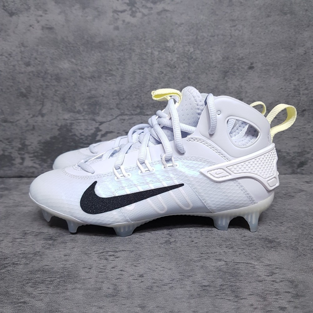 NIKE Huarache 9 Elite Mid Lax SE Lacrosse Cleats Mens 3 Womens 4.5 Grey Blue Nby
